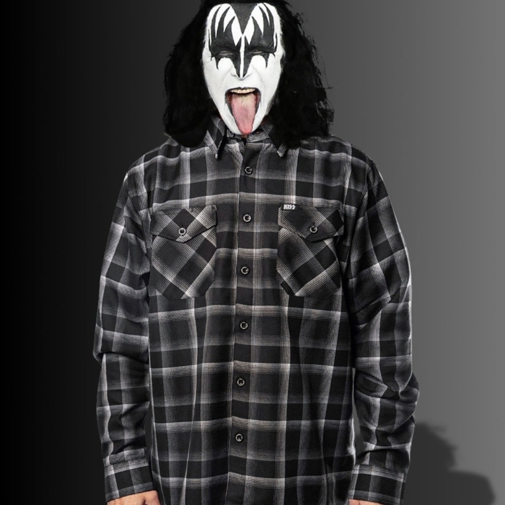 Kiss X DIXXON "Dressed To Kill" Plaid Flannel BNIB NWT Ships Free ASAP